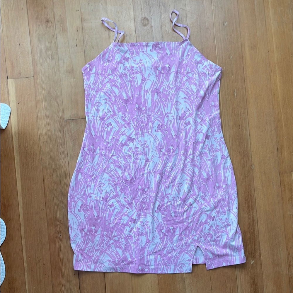 BP Pink Floral Spaghetti Strap Mini Dress